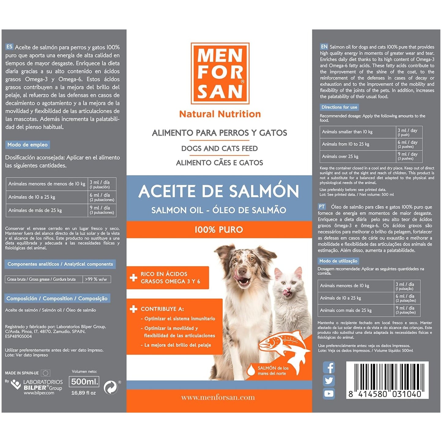 Aceite de Salmon 500ml. Menforsan
