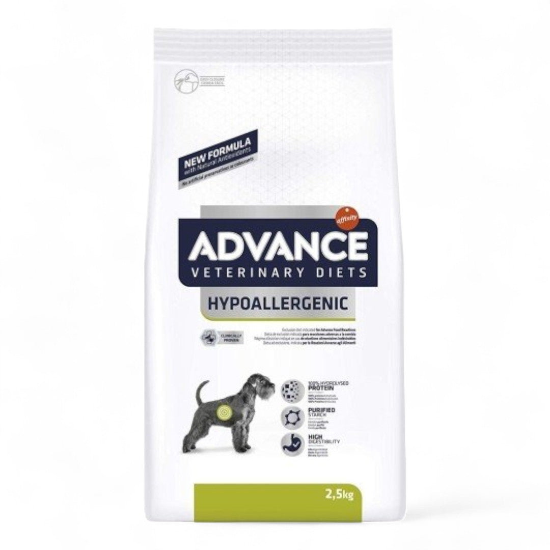 Advance Veterinary Diets Hypoallergenic 2.5 kg, 10 kg para Perros con Intolerancias Alimentarias