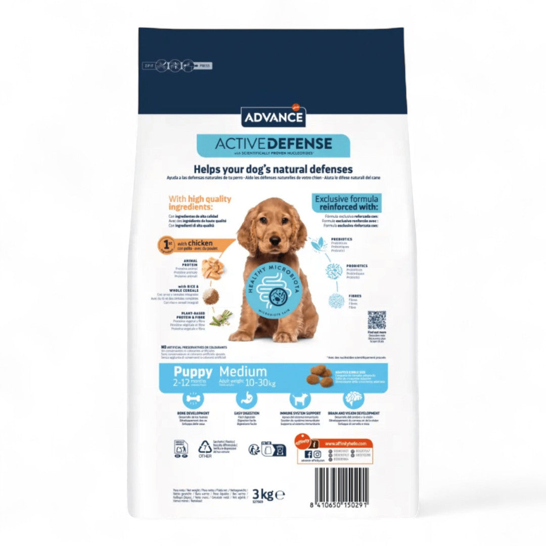Advance Puppy Protect Medium 3 kg, 12 kg para Cachorros de Raza Mediana y Hembras Gestantes/Lactantes