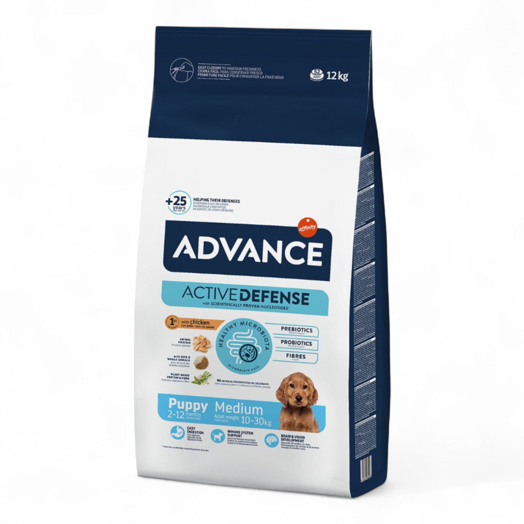 Advance Puppy Protect Medium 3 kg, 12 kg para Cachorros de Raza Mediana y Hembras Gestantes/Lactantes