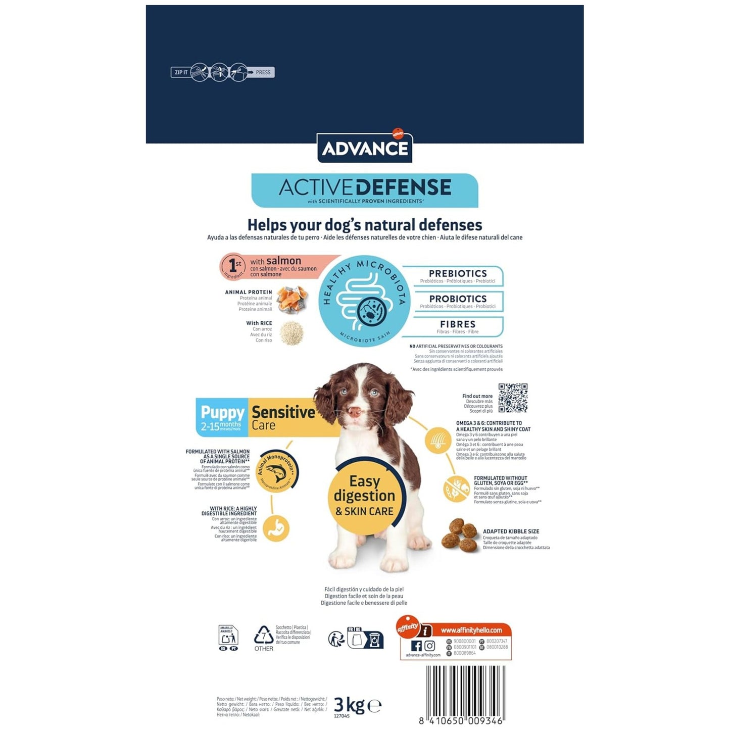 Advance Puppy Sensitive Salmon & Rice (700 g, 3 kg, 12 kg)