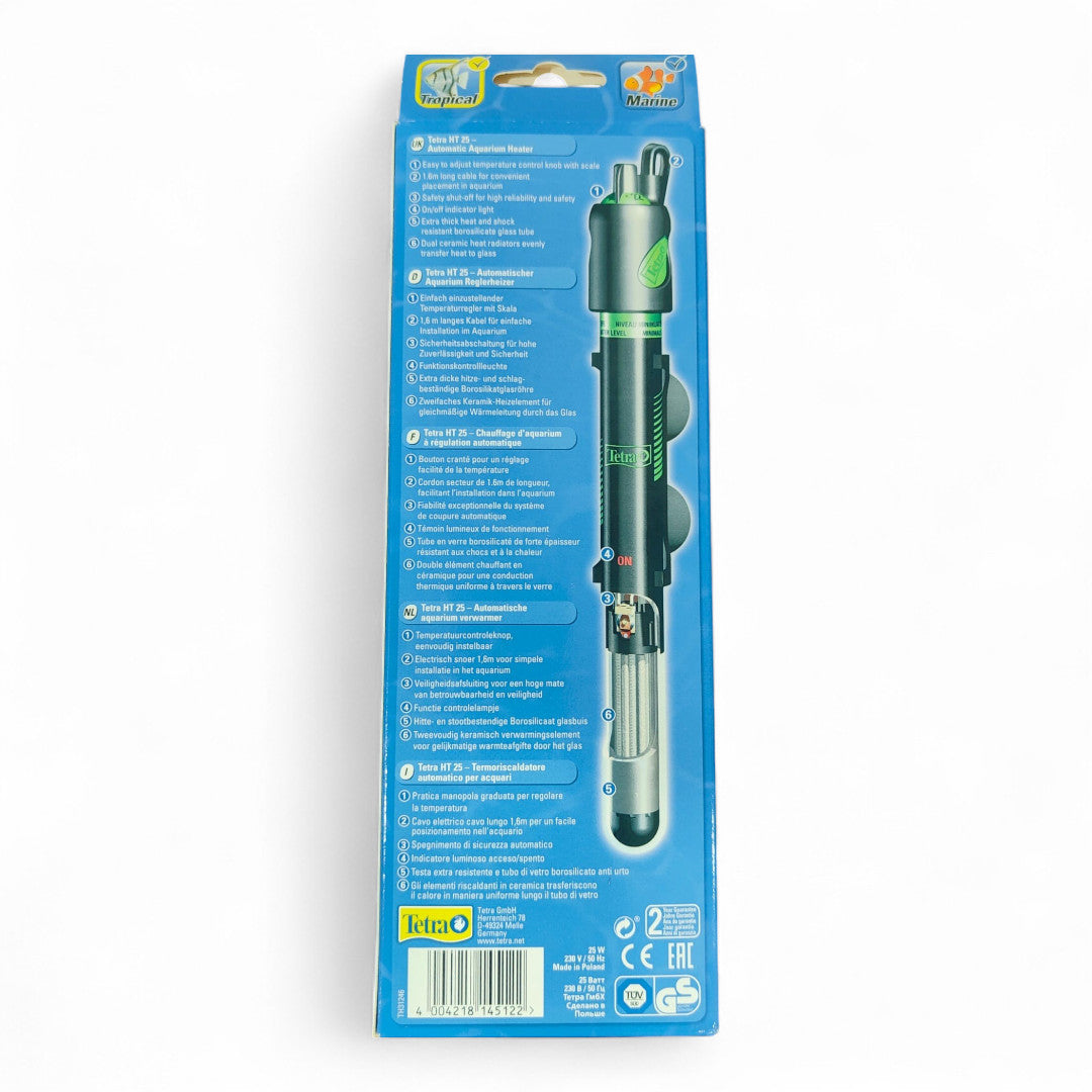 Tetra HT Termocalentador Automático para Acuarios (25 W, 50 W, 75 W, 100 W, 150 W, 200 W, 300 W)
