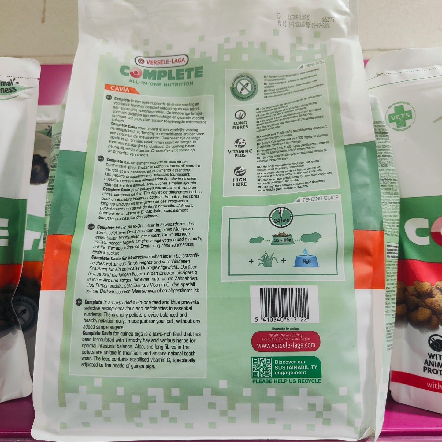 Versele-Laga Cavia Complete 500 g, 1.75 kg Alimento para Cobayas