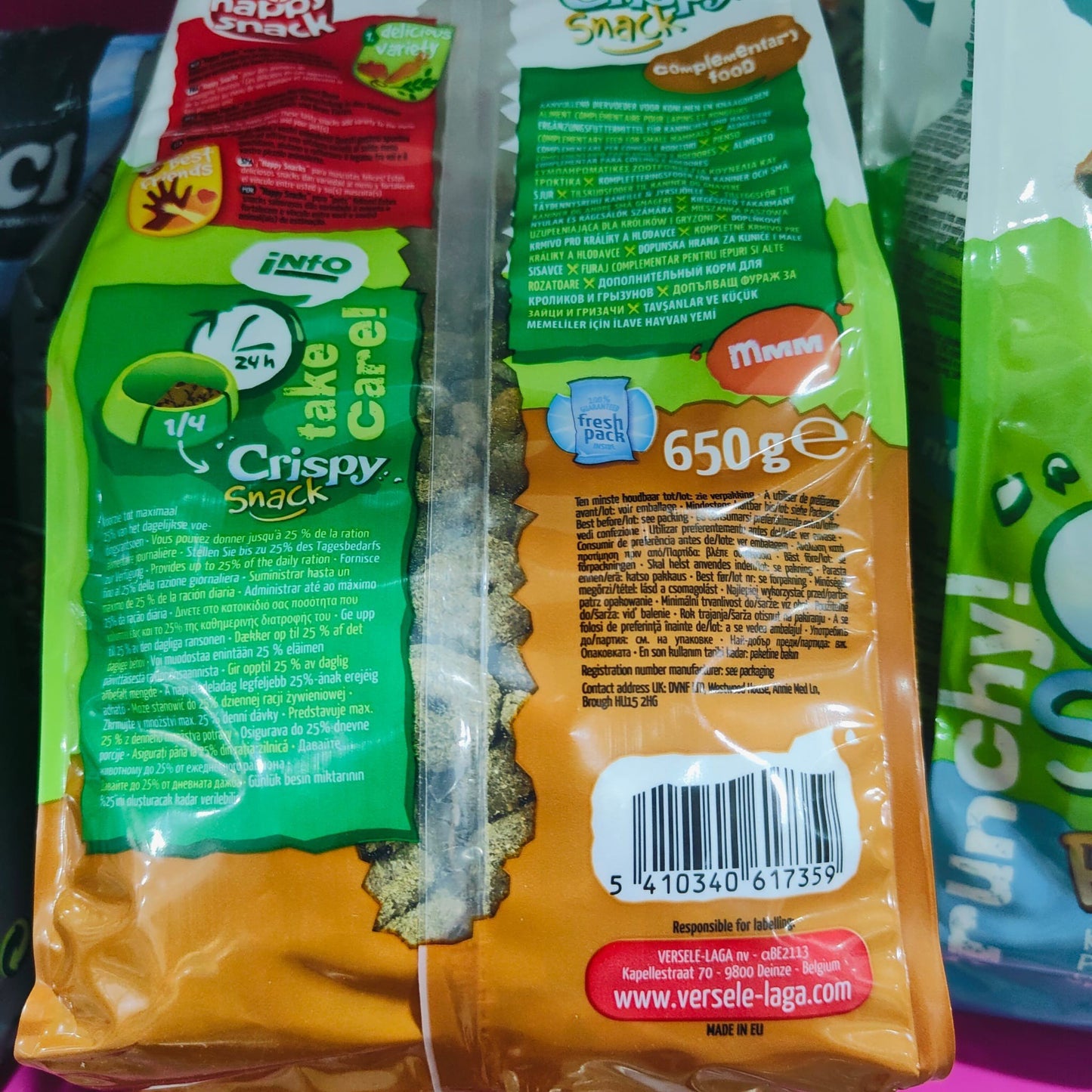 Crispy Snak Fibras 650 Gr. Versele-laga