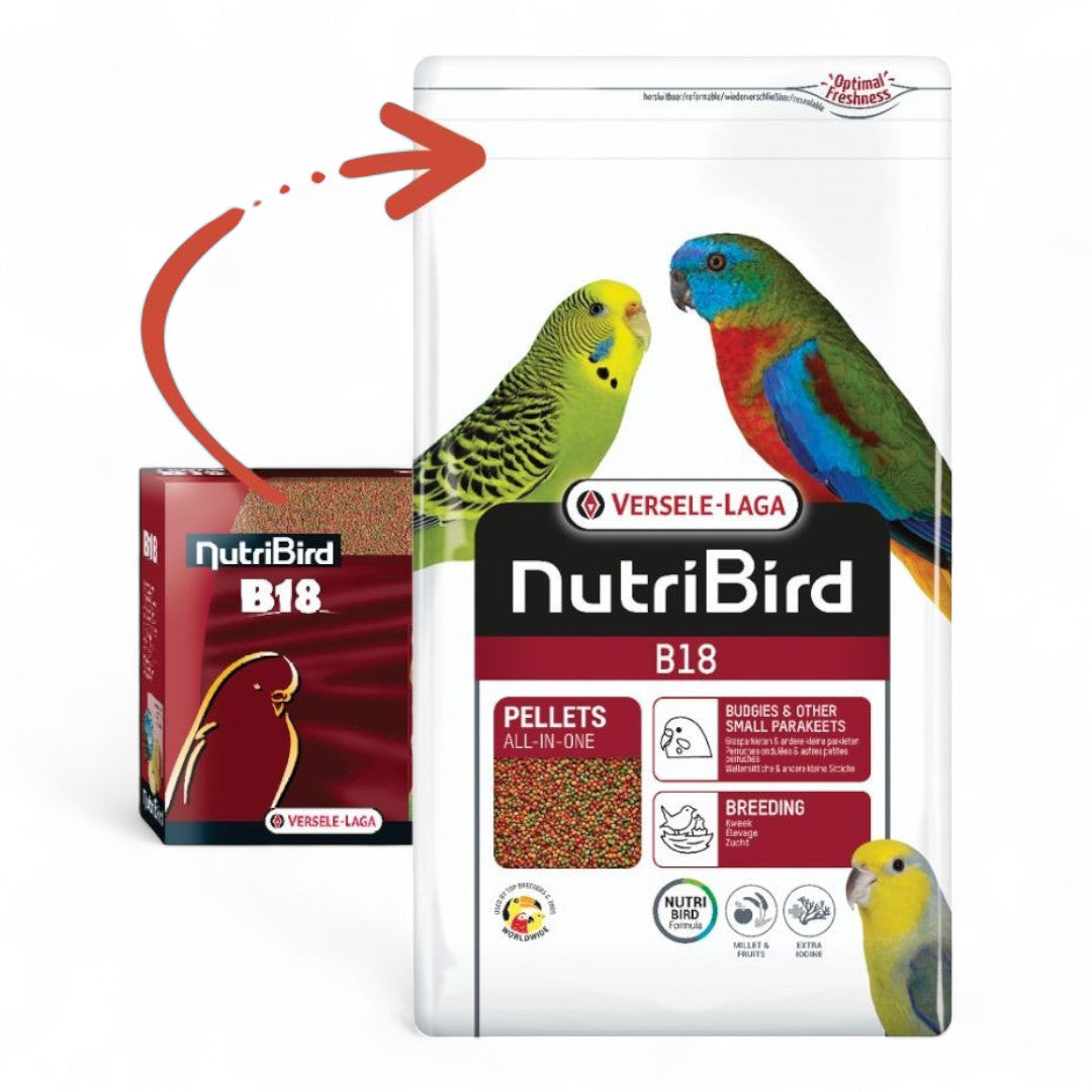 NutriBird B18 Cría 3 kg, 10 kg para Periquitos y Agapornis