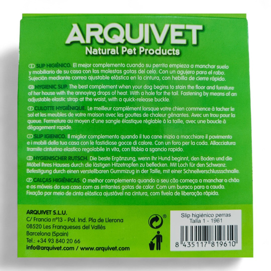 Slip Higiénico para Perras Arquivet
