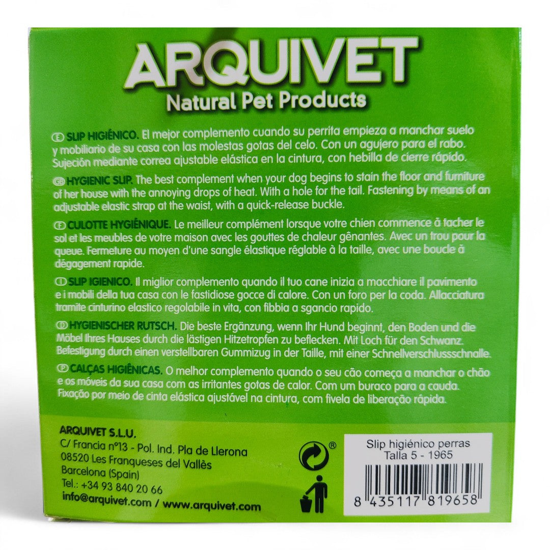 Slip Higiénico para Perras Arquivet