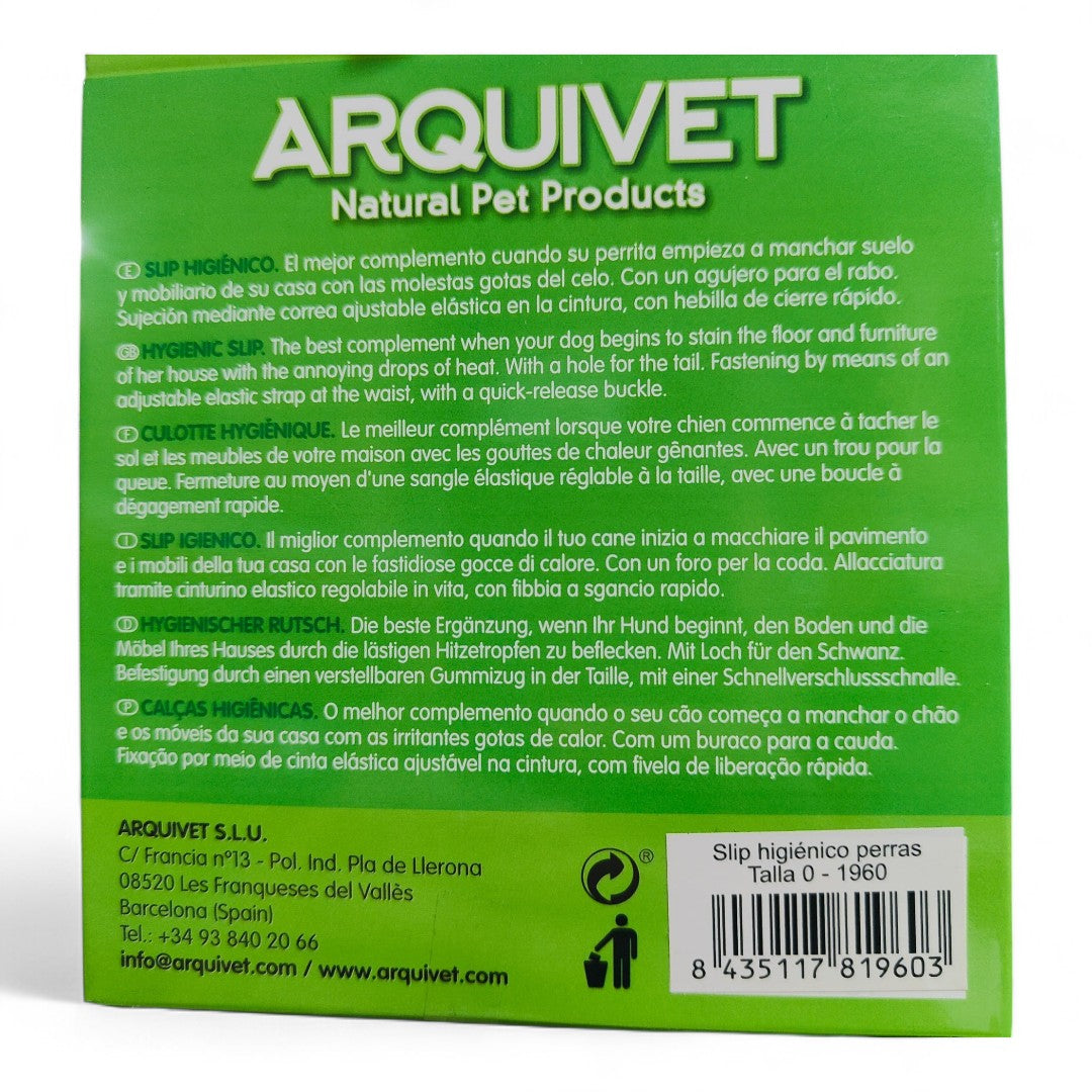 Slip Higiénico para Perras Arquivet
