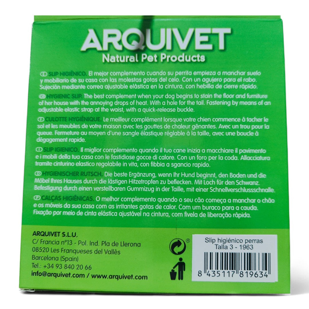 Slip Higiénico para Perras Arquivet