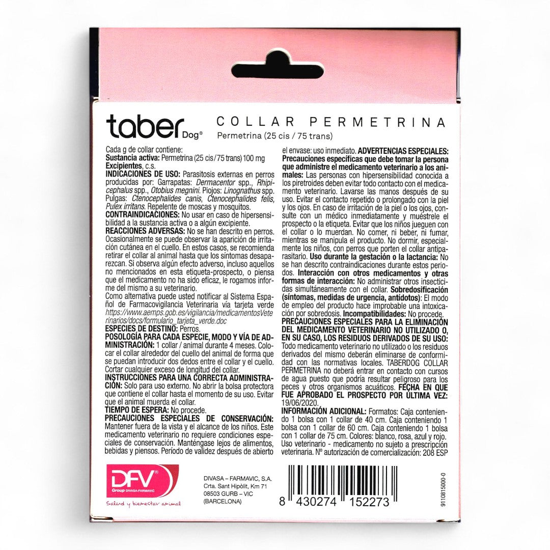 Taberdog Collar Permetrina Antiparasitario para Perros