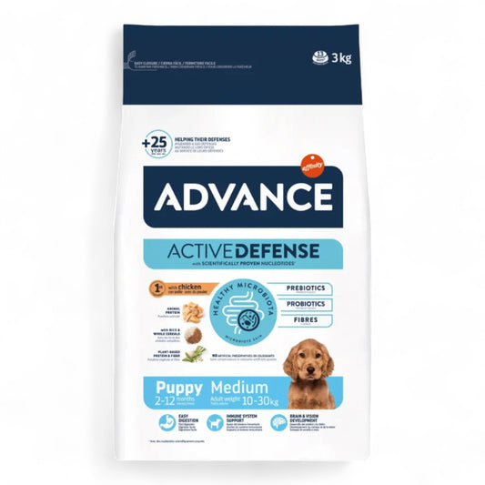 Advance Puppy Protect Medium 3 kg, 12 kg para Cachorros de Raza Mediana y Hembras Gestantes/Lactantes