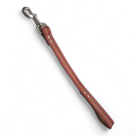 Amarre Corto 2.5 cm Modelo Via Azul y Rojo - Correa de Cuero Mabel para Perros