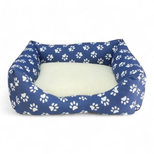 Cama Cuadrada Huellas Azules Arquivet para Perros