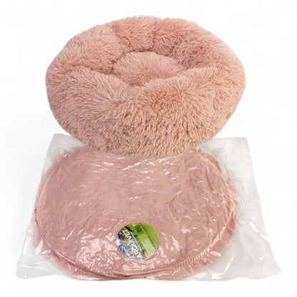 Cama Redonda para Perros Rosa Suave 50cm y 70cm – Acolchada, Antideslizante y Envasada al Vacío | Arquivet
