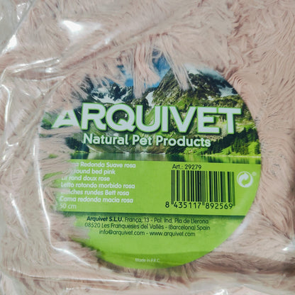 Cama Redonda para Perros Rosa Suave 50cm y 70cm – Acolchada, Antideslizante y Envasada al Vacío | Arquivet