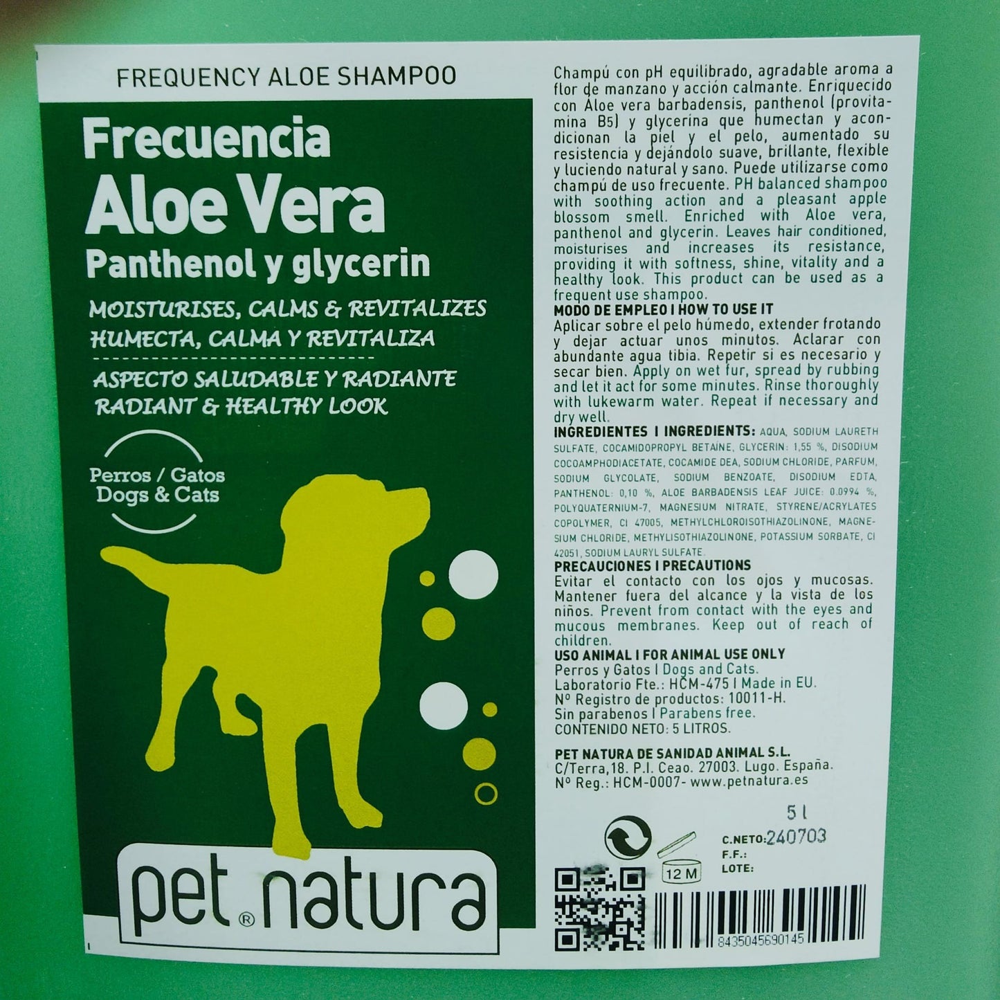 Champú PetNatura Frecuencia Aloe Vera