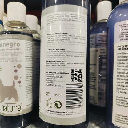 Champú PetNatura para Perro de Pelo Negro 250 ml y 750 ml