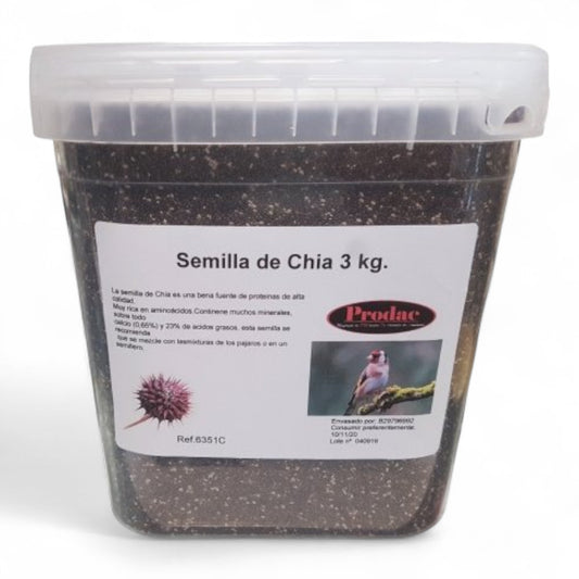 Vinci Semillas de Chía (Salvia hispanica) 550 g, 3 kg, 25 kg para Pájaros