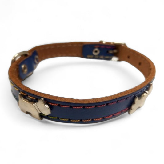 Collares de Cuero con Adorno de Perritos San Dimas