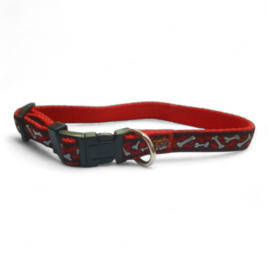 Collar Bull Hueso 15x250-380mm Azul y Rojo/Rojo
