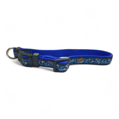 Collar Bull Hueso 15x250-380mm Azul y Rojo/Rojo