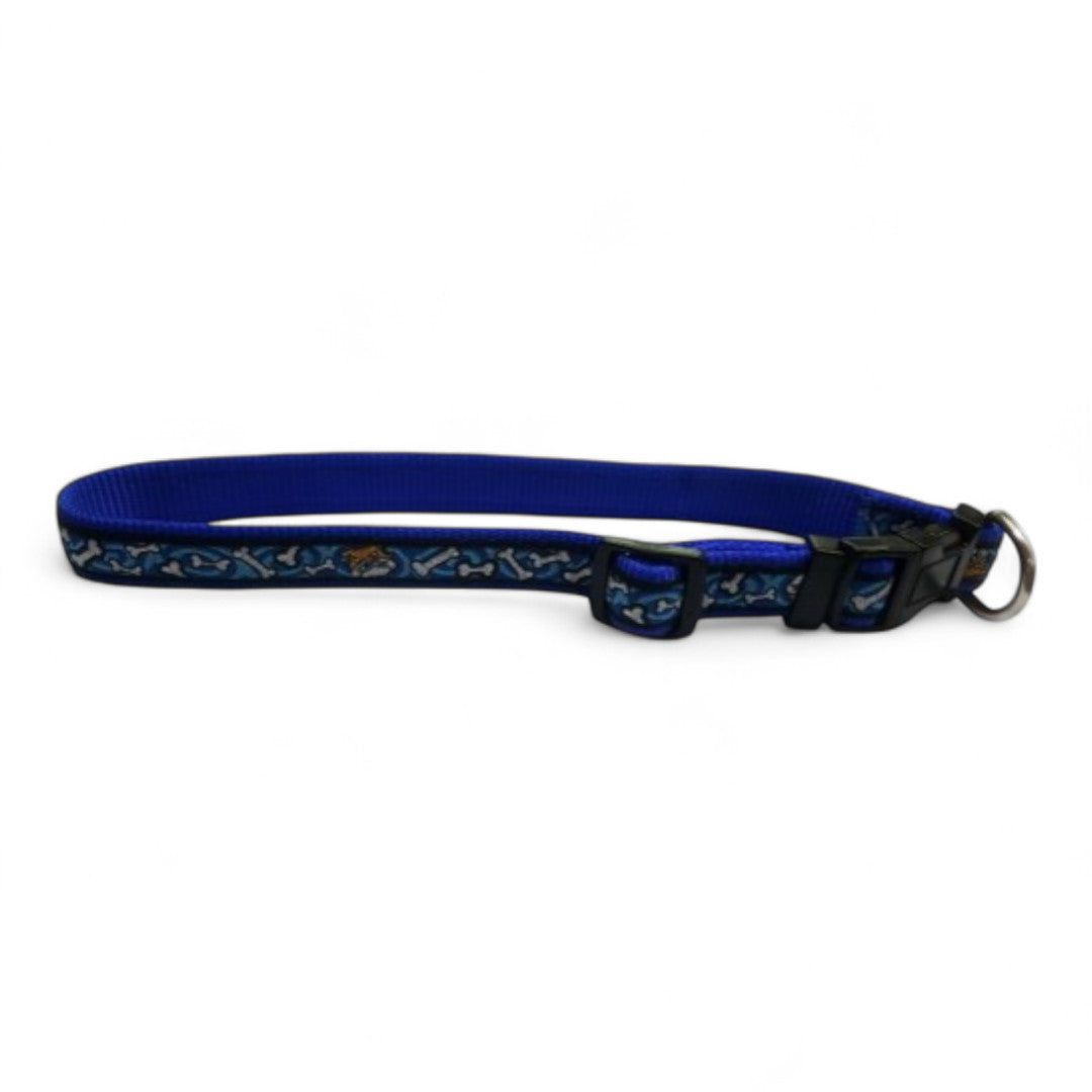 Collar Bull Hueso 15x250-380mm Azul y Rojo/Rojo