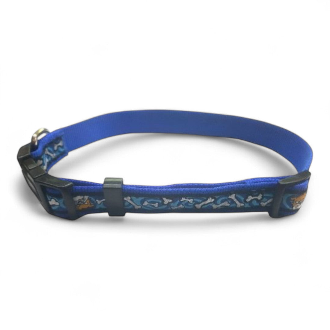 Collar Bull Hueso 15x250-380mm Azul y Rojo/Rojo