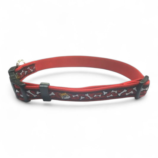Collar Bull Hueso 15x250-380mm Azul y Rojo/Rojo