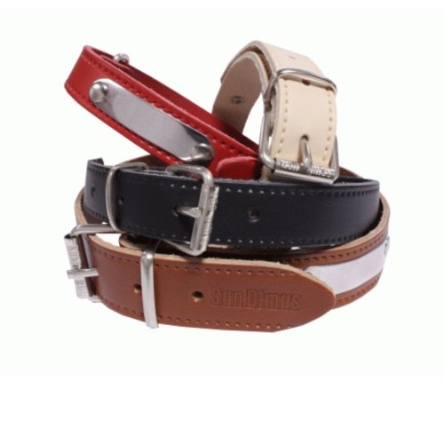 Collar Cuero con Placa para Grabar