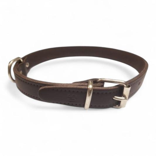 Collar Cuero Cromo Flor VMD para Perros