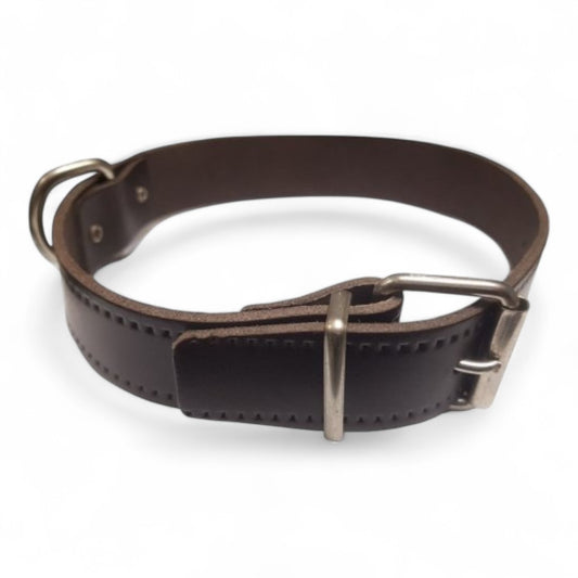 Collar Cuero Cromo Flor VMD para Perros