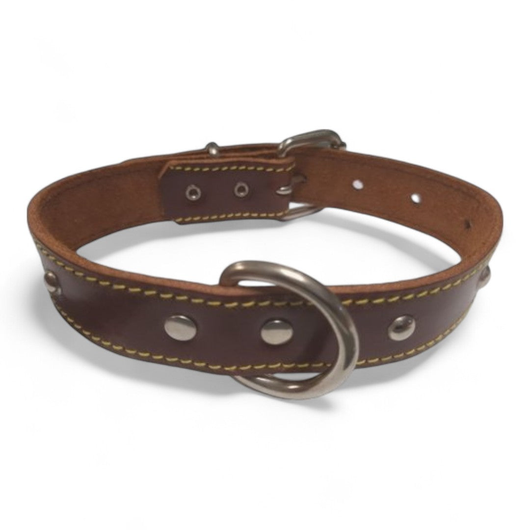 Collar Cuero Woka con Tachuelas Mabel 40x3 cm y 50x3 cm