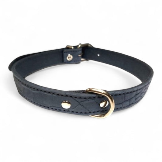 San Dimas Collar de Piel Labrado para Perros Medianos (Azul, Verde, Rojo, Tostado)