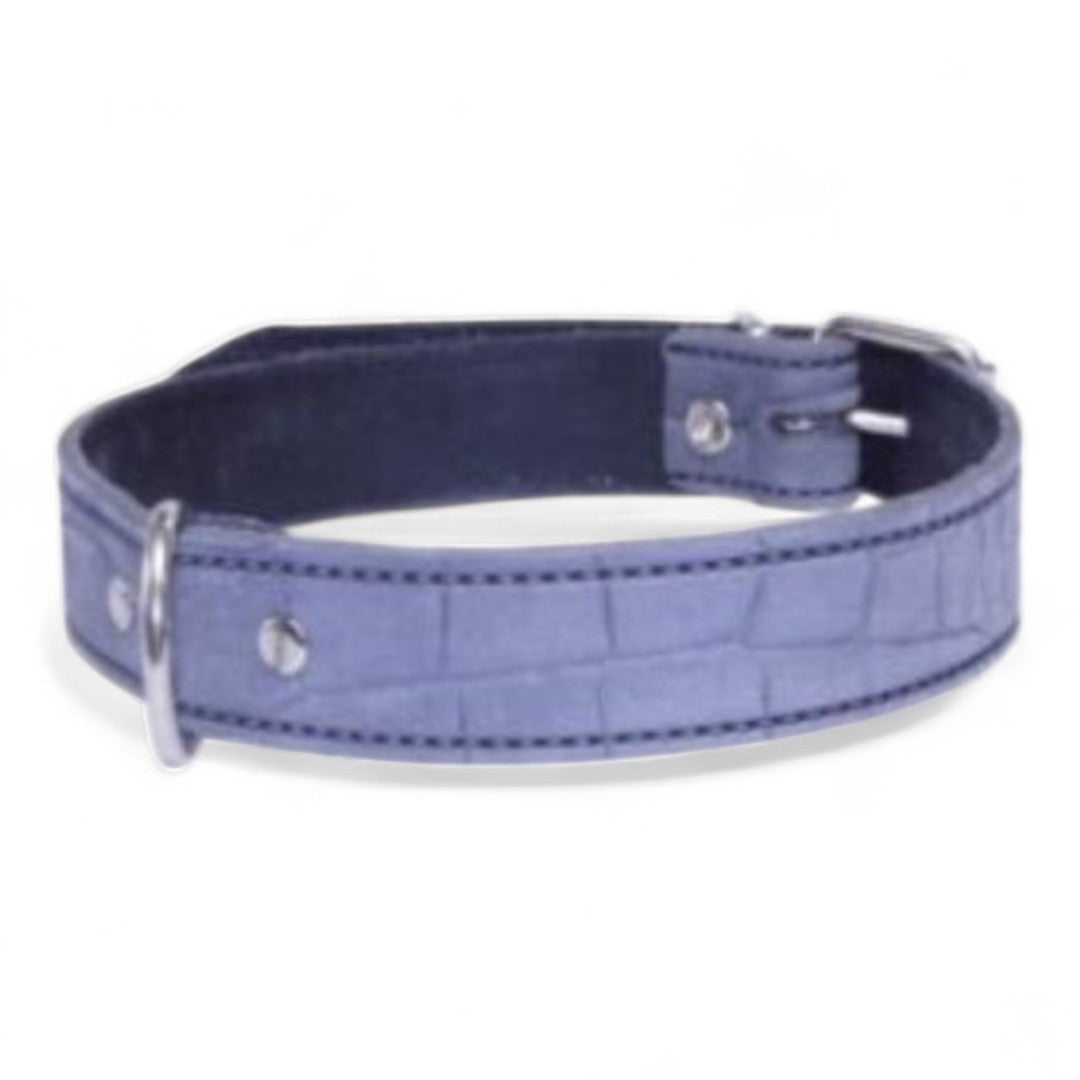 San Dimas Collar de Piel Labrado para Perros Medianos (Azul, Verde, Rojo, Tostado)