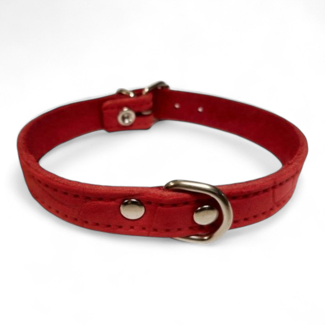 San Dimas Collar de Piel Labrado para Perros Mini (Rojo, Tostado, Verde, Azul)
