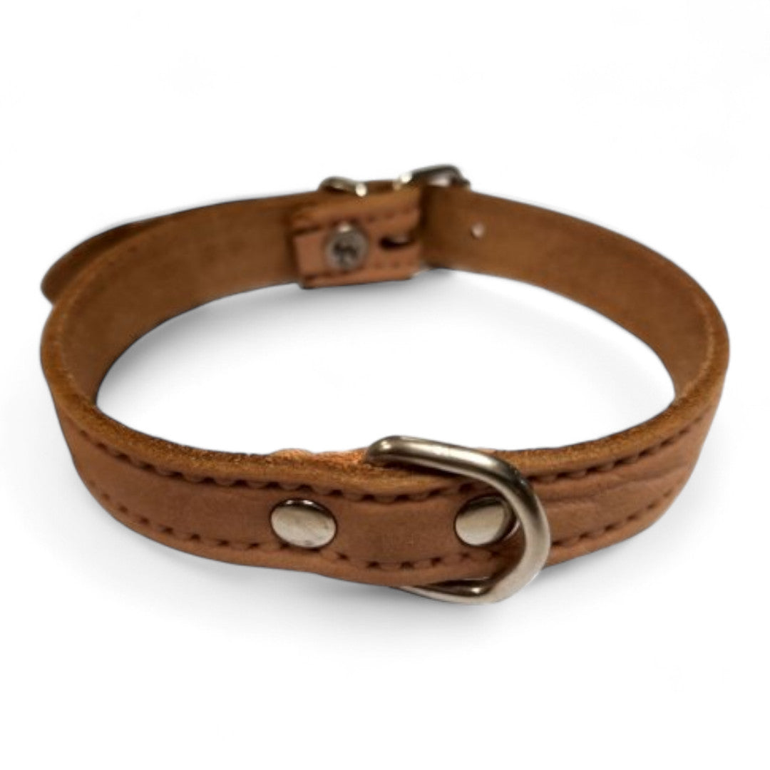 San Dimas Collar de Piel Labrado para Perros Mini (Rojo, Tostado, Verde, Azul)