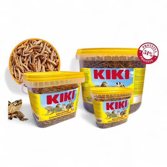 Kiki Gusanos de la Harina Tenebrios 150 g, 850 g Alimento Proteico para Aves Insectívoras