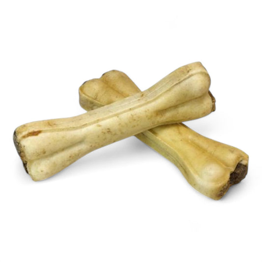 Hueso Prensado Piel Bufalo Relleno con Tripa 15cm.