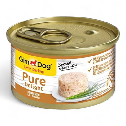 Lata Gimdog Pure Delight Pollo, 85gr.