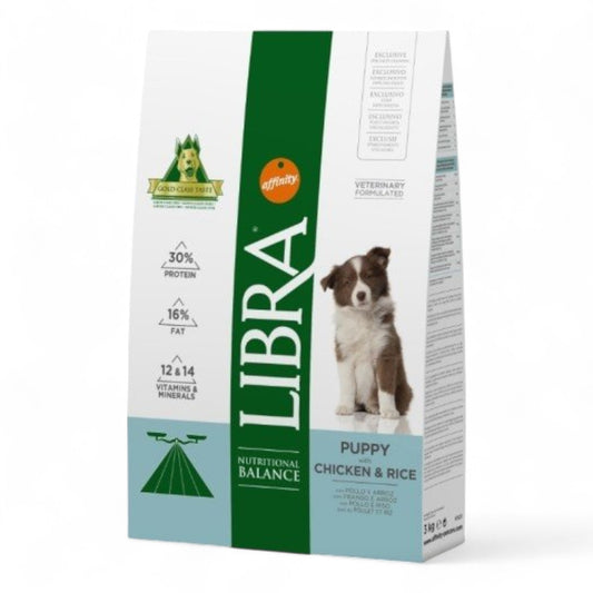 Libra Puppy con Pollo y Arroz 3 kg, 12 kg para Cachorros y Hembras Gestantes/Lactantes
