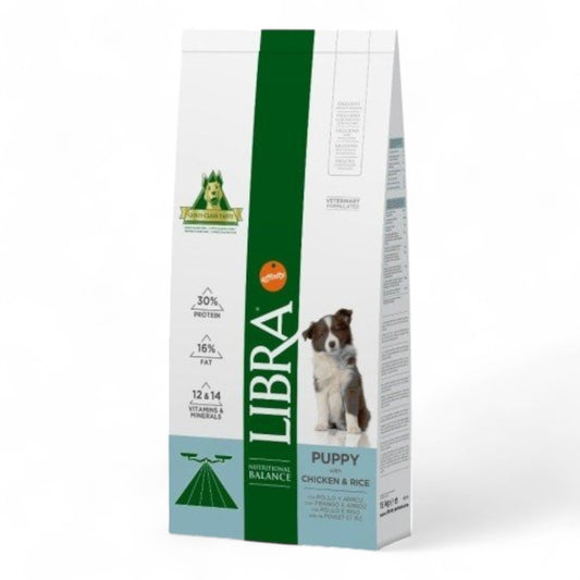 Libra Puppy con Pollo y Arroz 3 kg, 12 kg para Cachorros y Hembras Gestantes/Lactantes