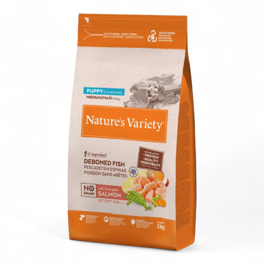 Nature’s Variety No Grain Puppy Medium/Maxi Salmón (3 kg)