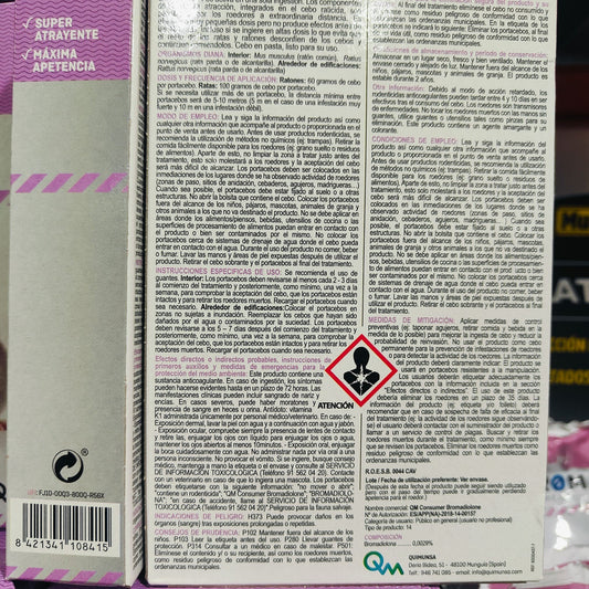 Raticida Qm Br Cebo Fresco 150gr.