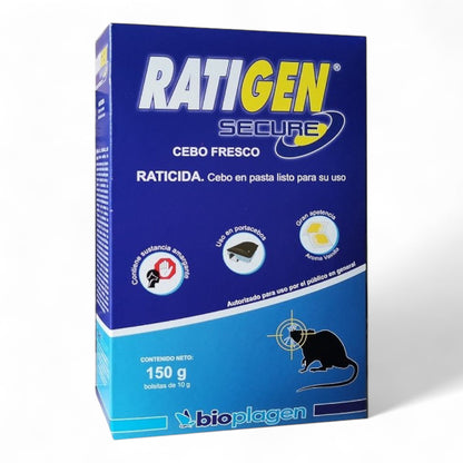 Raticida Ratigen Secure Cebo Fresco 150 Gr. Brodifacoun