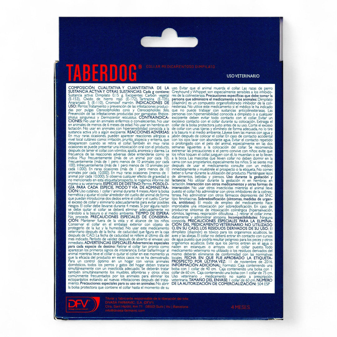 Taberdog Collar Medicamentoso Dimpilato 60 cm