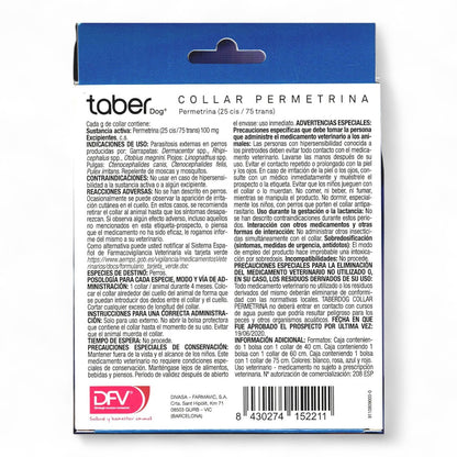 Taberdog Collar Permetrina Antiparasitario para Perros