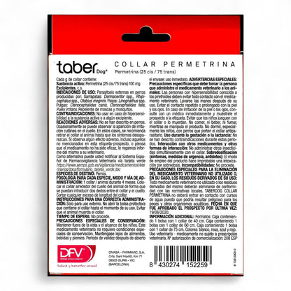 Taberdog Collar Permetrina Antiparasitario para Perros